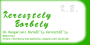 keresztely borbely business card